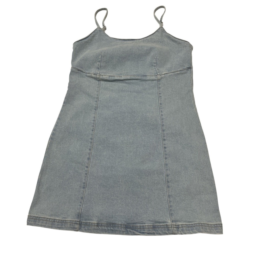 Lone Star Denim Mini Dress Babydoll Sleeveless L Country Western Cowgirl Concert